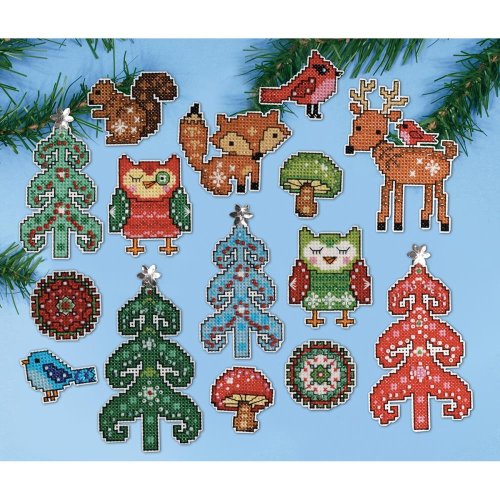 (image for) Woodland Friends Plastic Canvas Ornament Kit